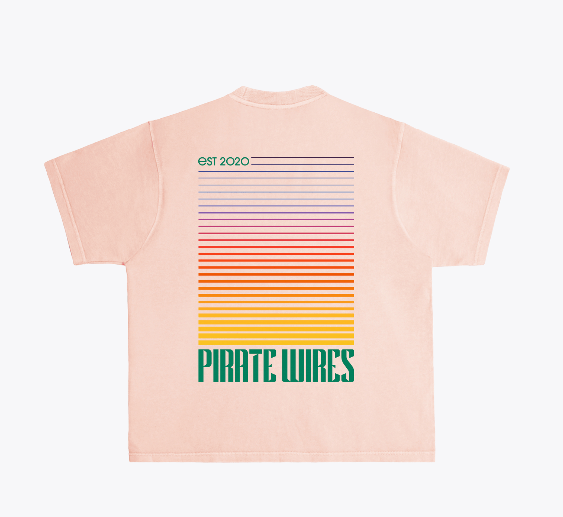 Pirate Wires Gradient Tee - Salmon